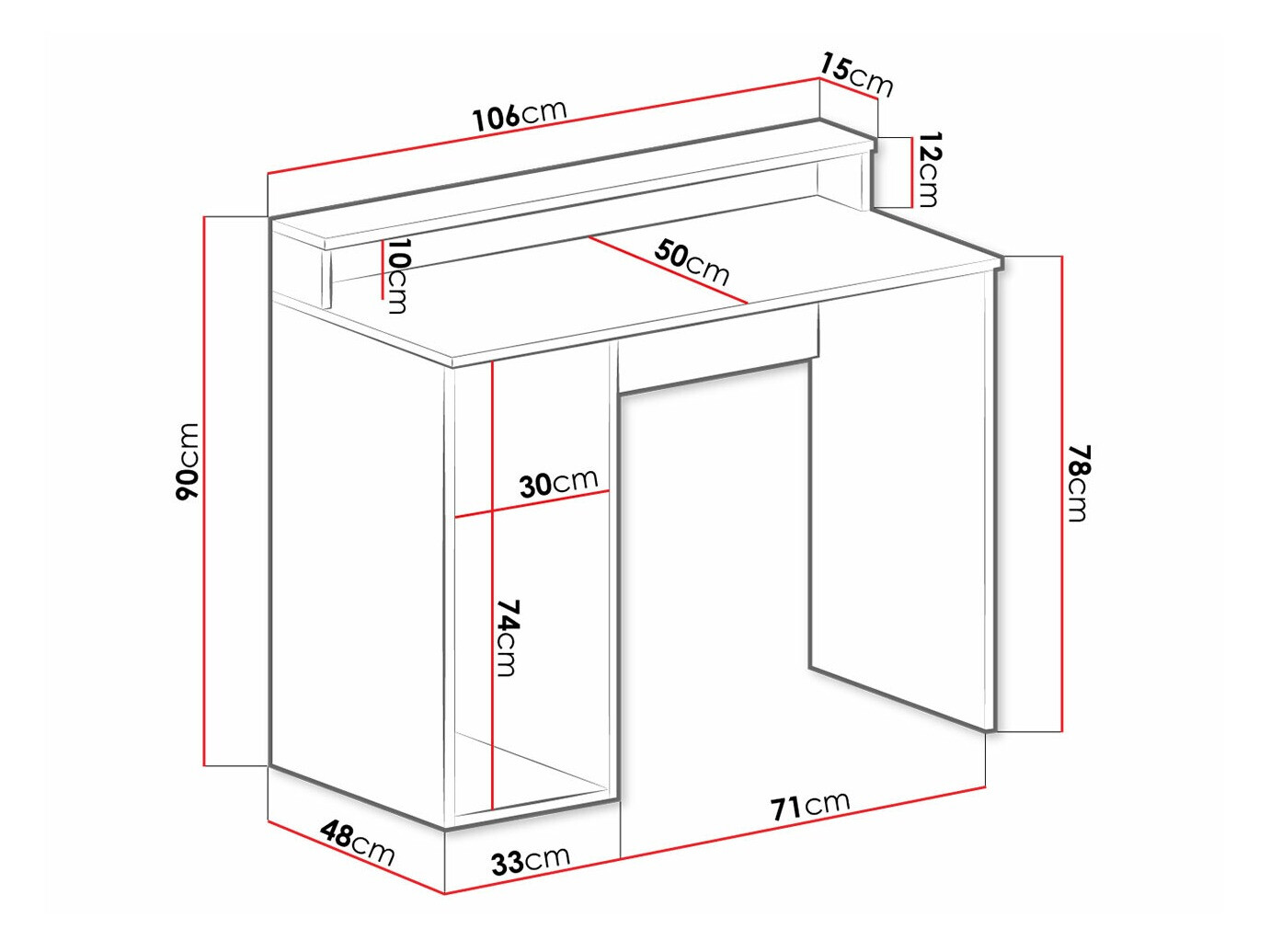 Escritorio gaming Hartford 324 (Blanco)