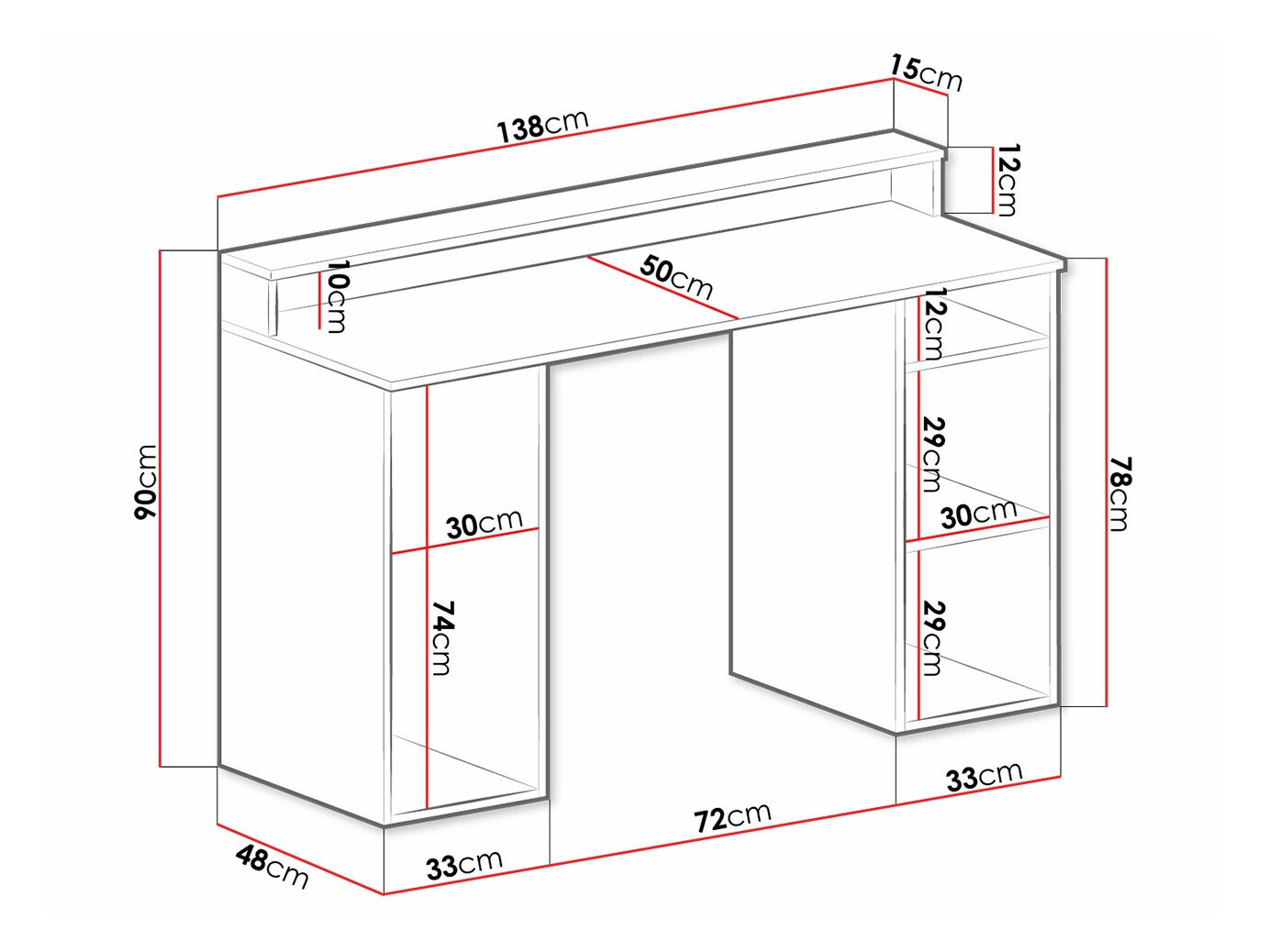 Escritorio gaming Lila (Blanco)