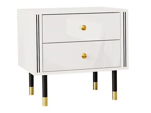 Mesilla de noche Merced 113 (Blanco + Blanco brillante)