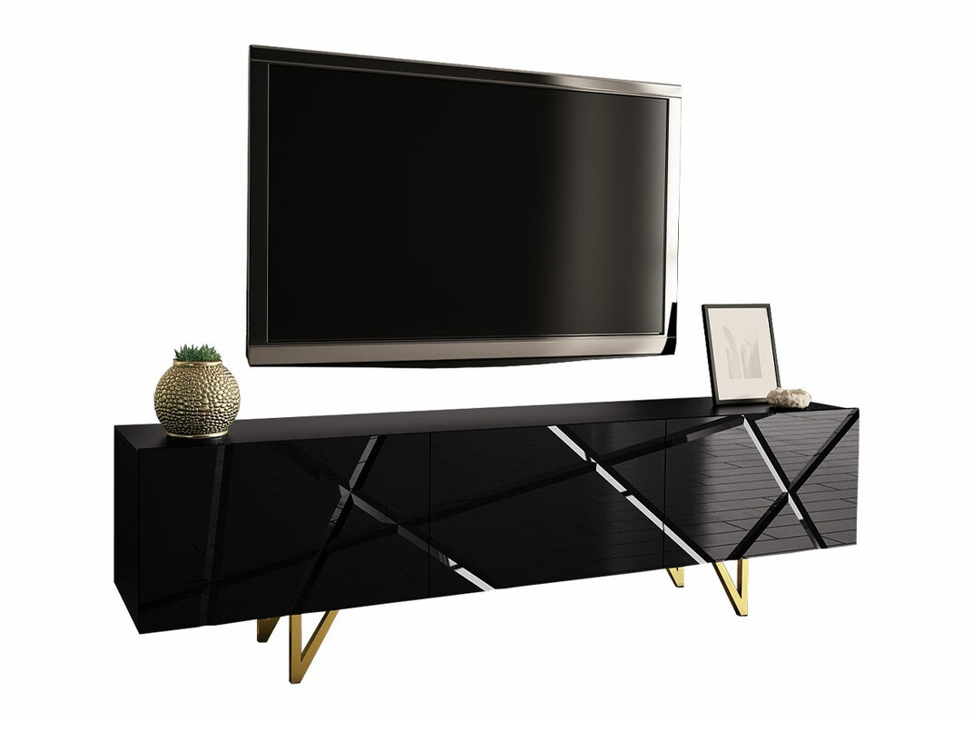 Mueble TV Mavmave 100 (Negro + Negro brillante)