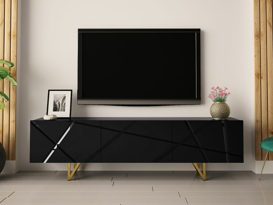 Mueble TV Mavmave 100 (Negro + Negro brillante)