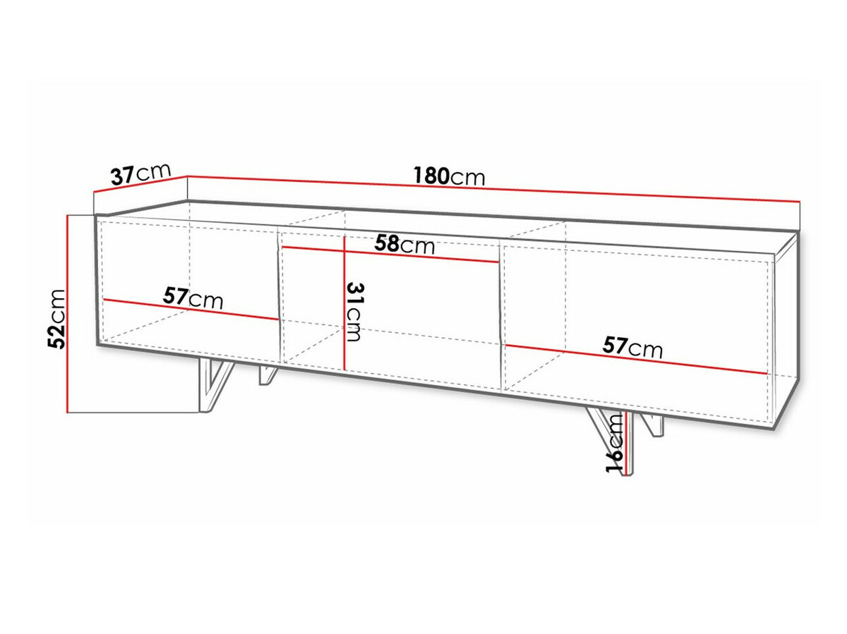 Mueble TV Mavmave 100 (Negro + Negro brillante)