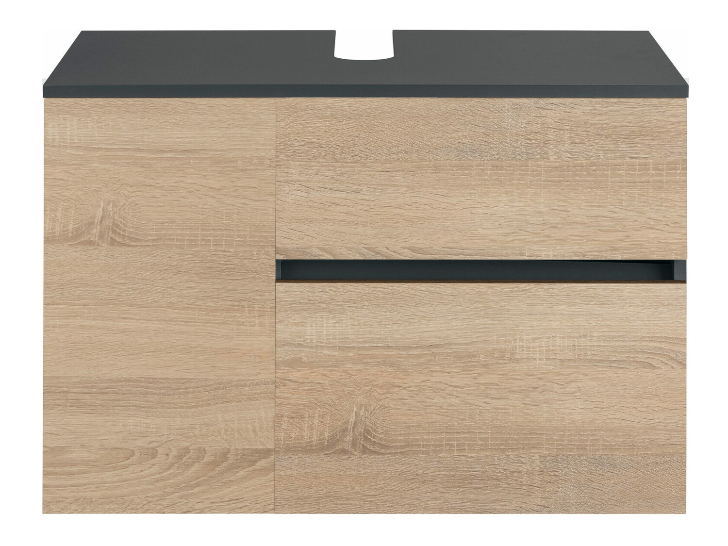 Armario de baño colgante para lavabo Soncamu 107 (Antracita + Roble)