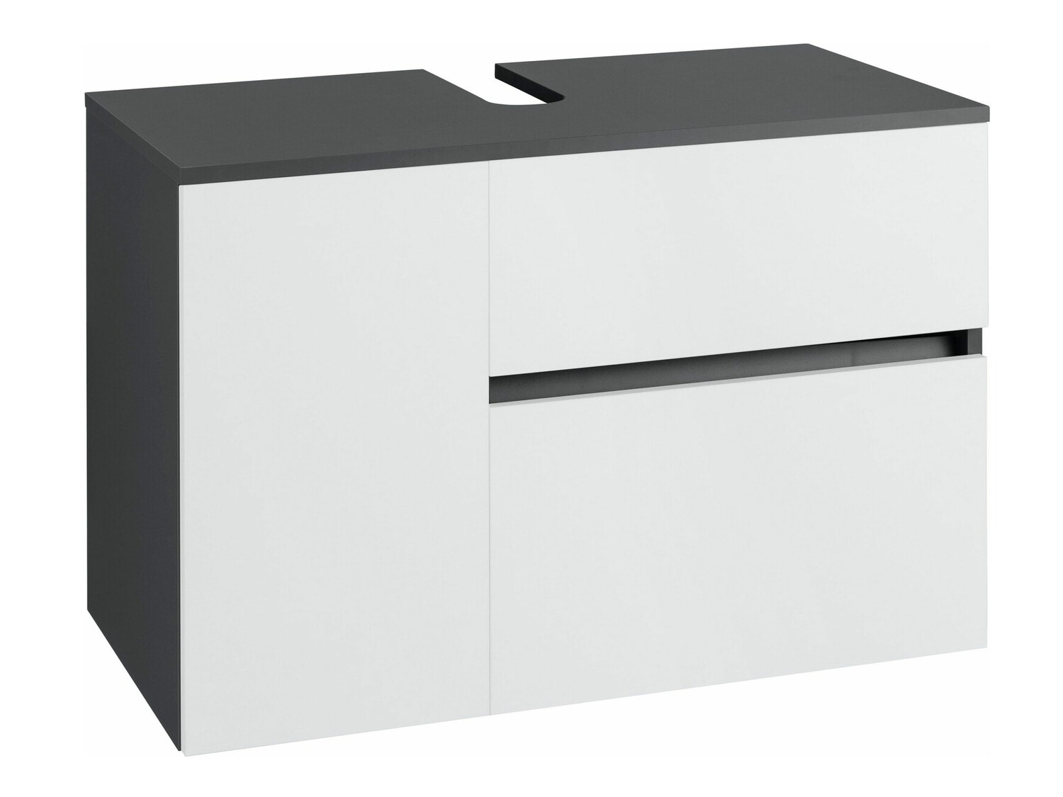 Armario de baño colgante para lavabo Soncamu 107 (Blanco + Antracita)