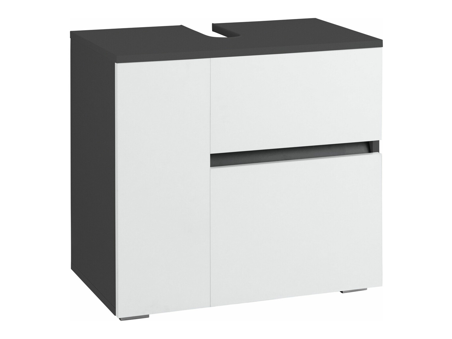Armario de baño de pie para lavabo Soncamu 108 (Blanco + Antracita)