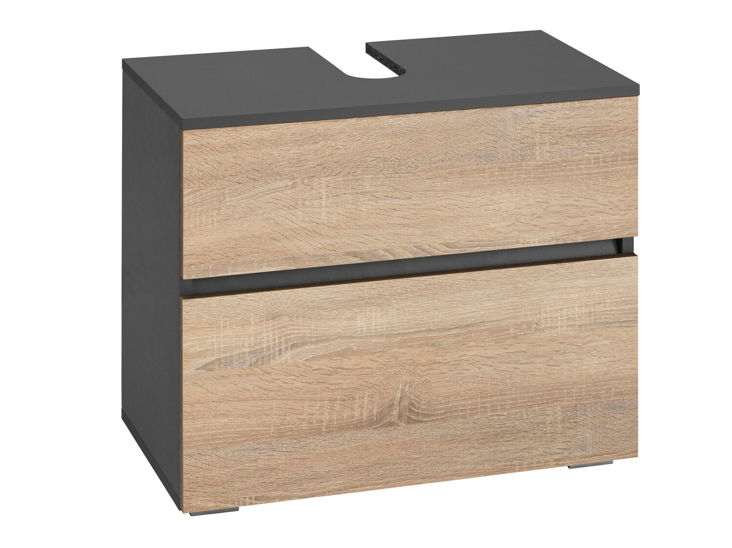 Armario de baño de pie para lavabo Soncamu 110 (Antracita + Roble)
