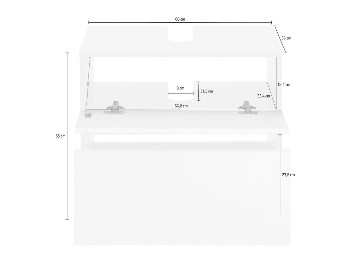Armario de baño de pie para lavabo Soncamu 110 (Blanco + Antracita)