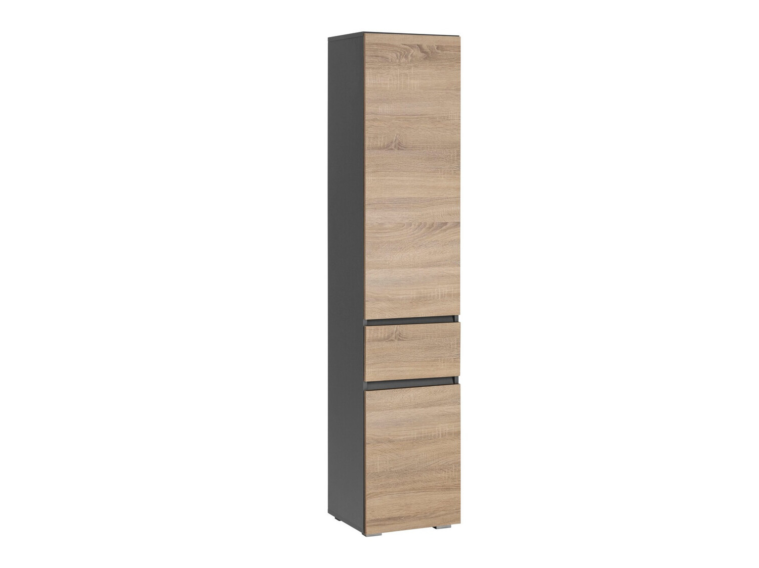 Armario de pie para baño Soncamu 106 (Antracita + Roble)