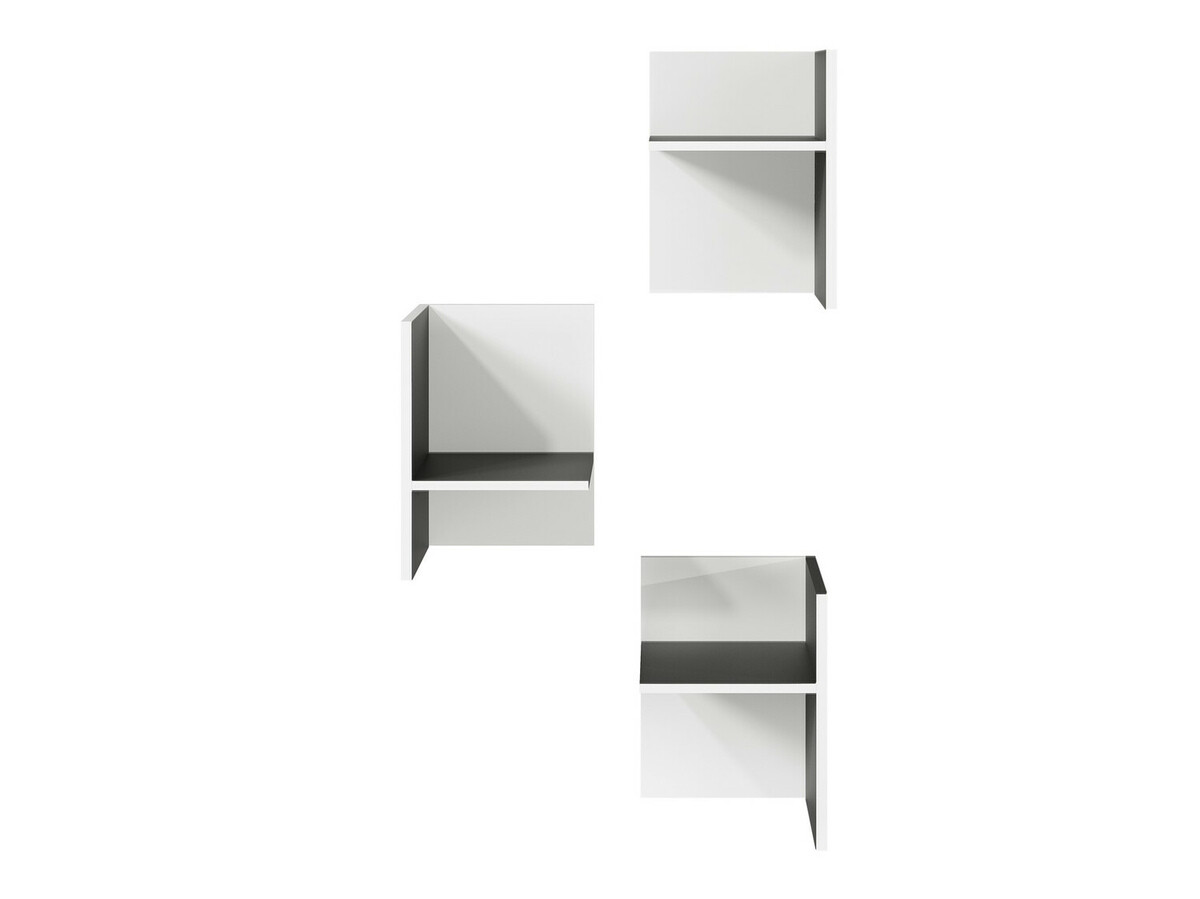 Conjunto de estantería Fivcalu 104 (Blanco + Grafito)