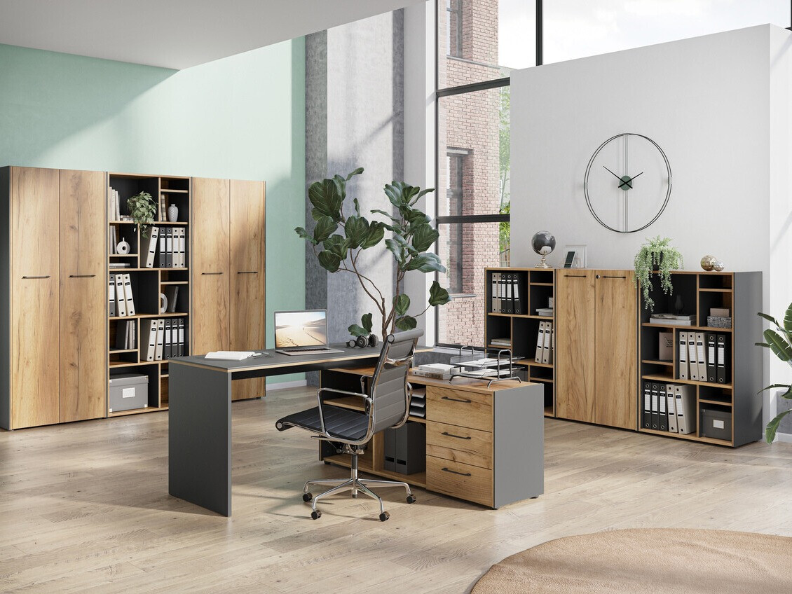 Estantería Fivcalu 105 (Navarra roble + Grafito)