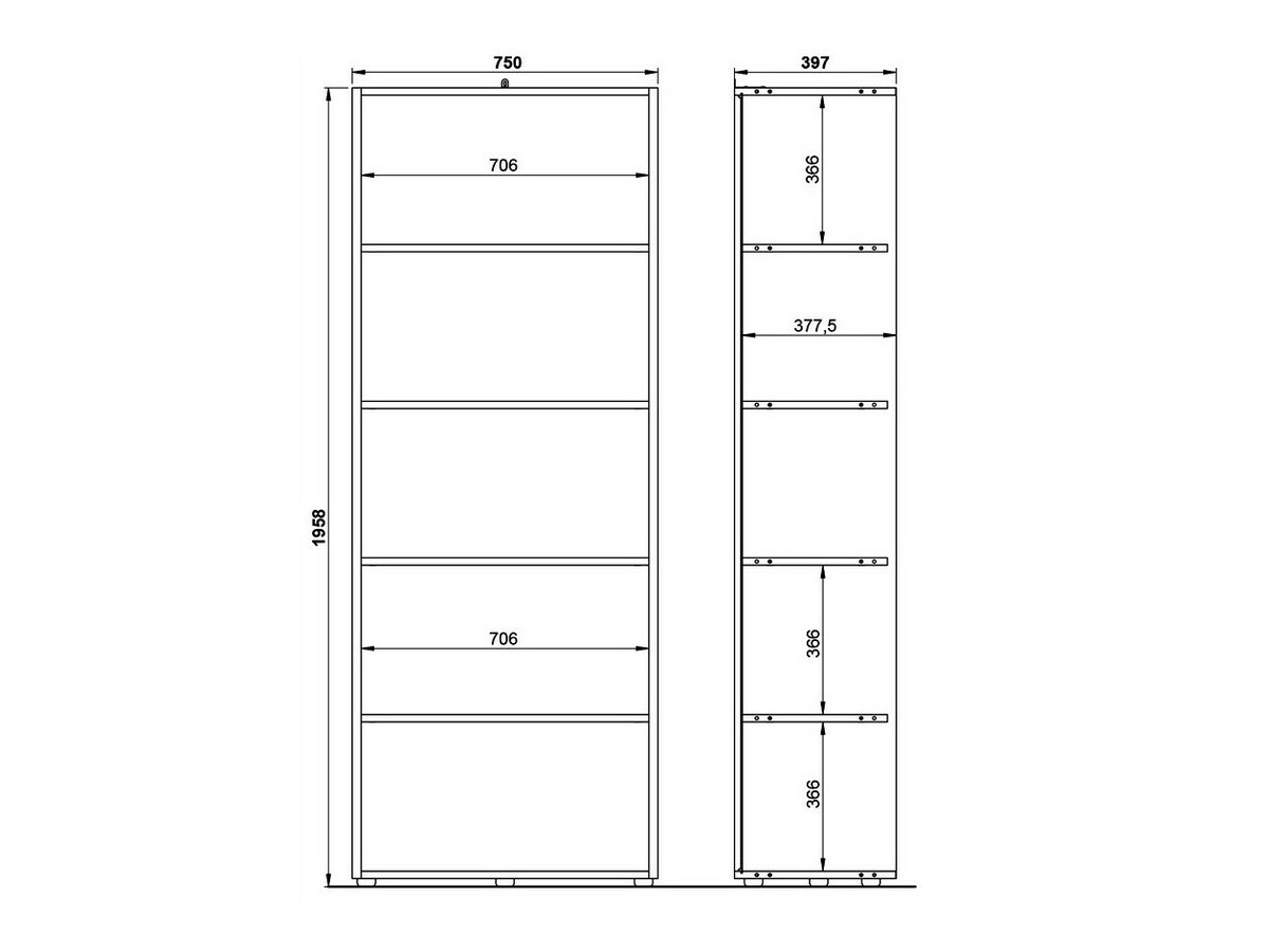 Estantería Fivcalu 105 (Navarra roble + Grafito)