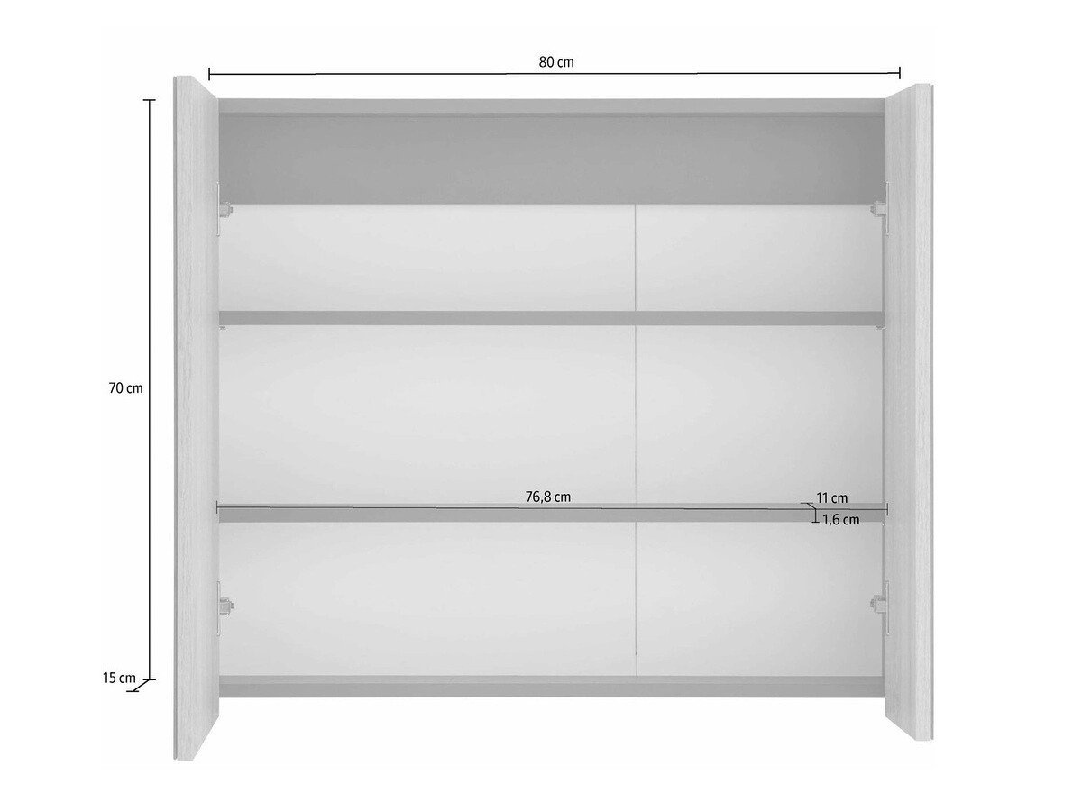 Mueble para baño con espejo Soncamu 104 (Blanco + Antracita)
