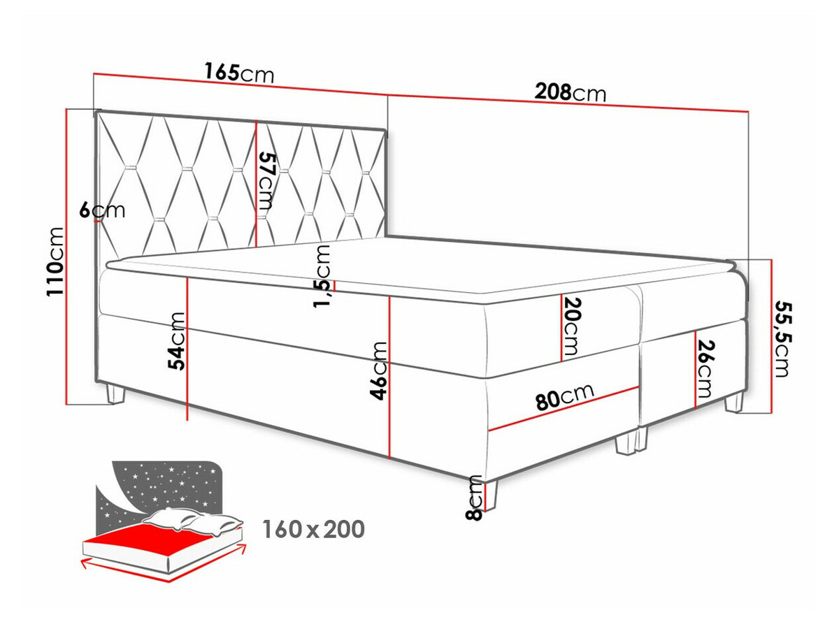 Cama continental Baltimore 176 (Fresh 33)