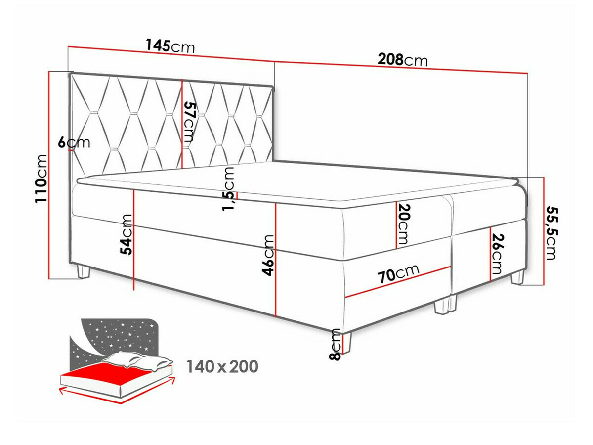 Cama continental Baltimore 176 (Fresh 8)