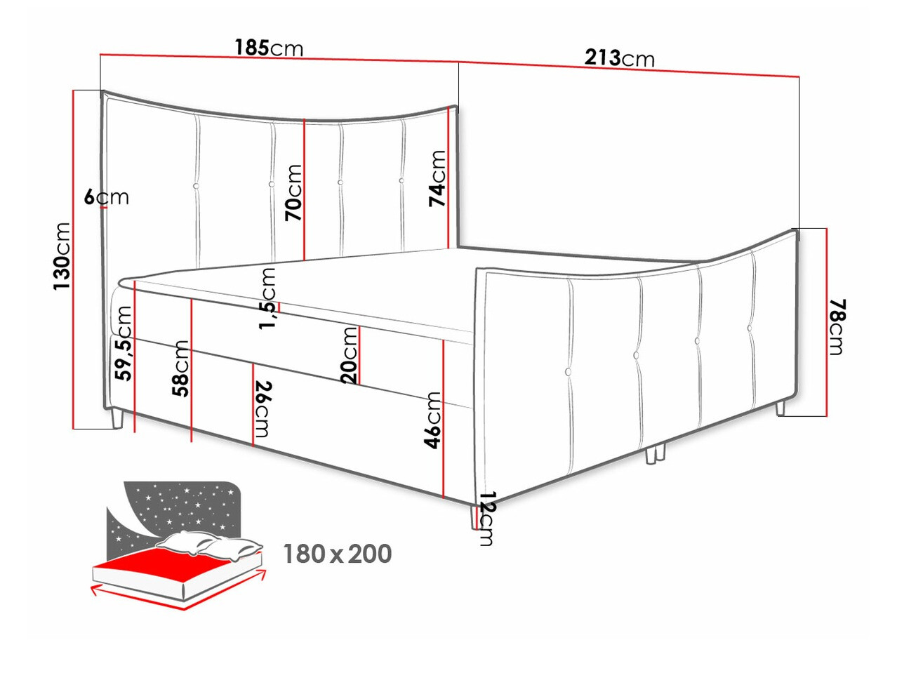 Cama continental Baltimore 177 (Fresh 4)
