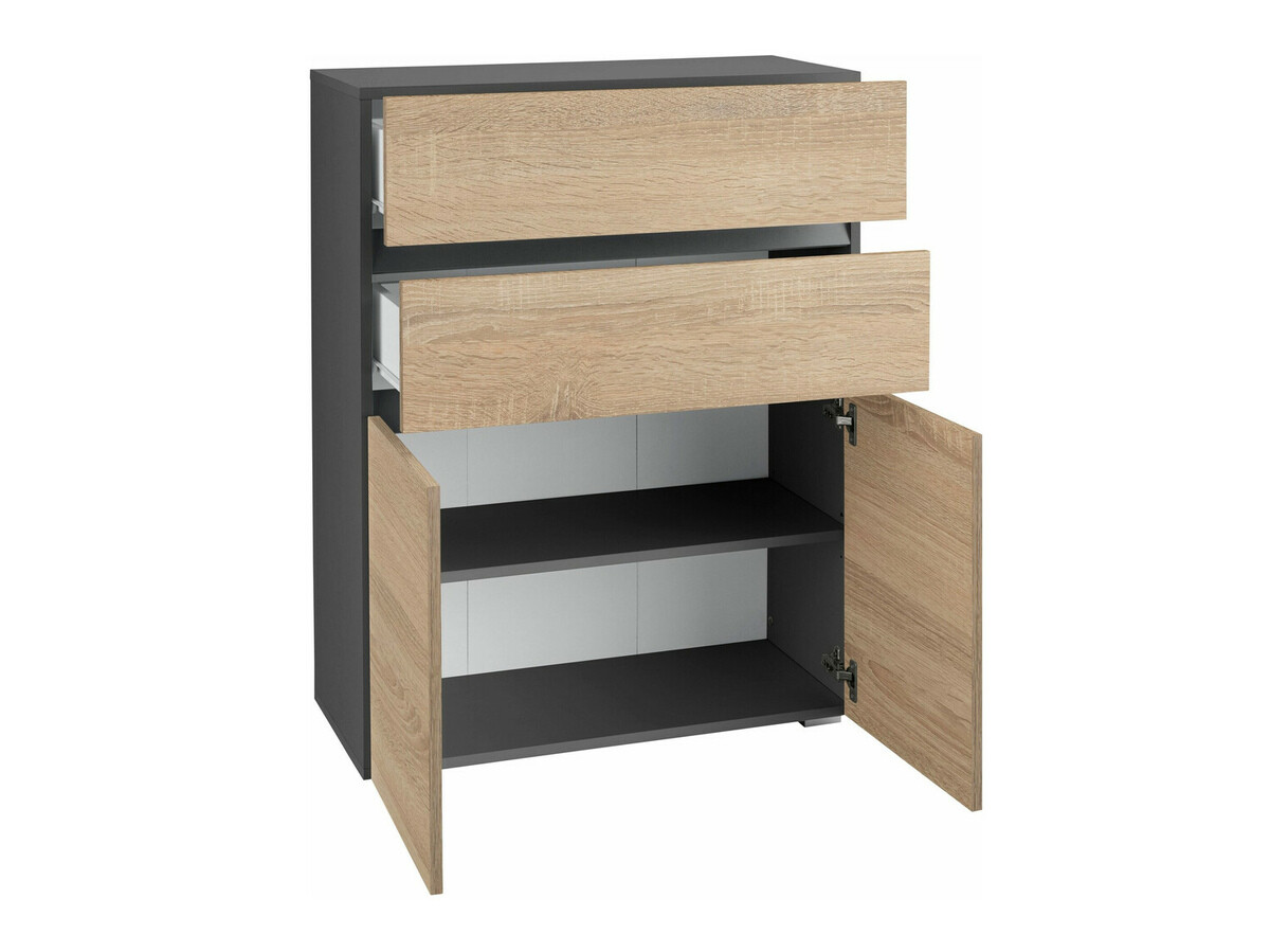 Conjunto de mueble de baño Soncamu 112 (Antracita + Roble)