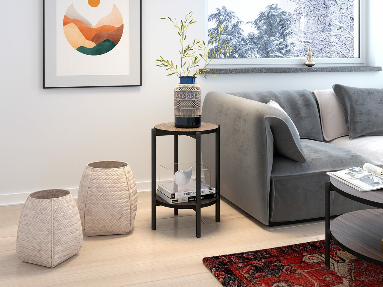 Mesa auxiliar Comfivo Cygnus (Marrón + Negro)