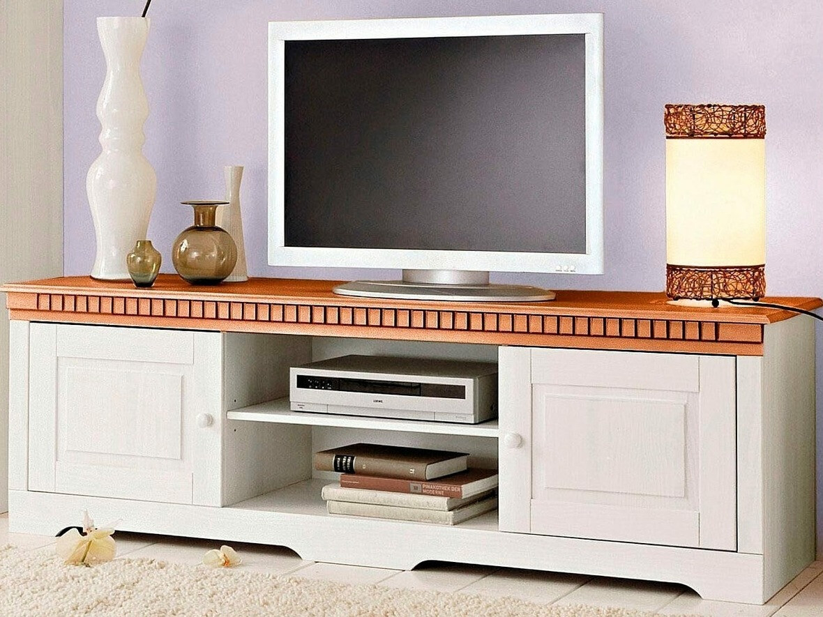 Mueble TV Cavfelo 108 (Blanco + Miel de roble)
