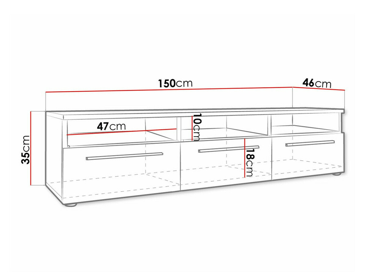 Mueble TV Uva I (Blanco + Blanco brillante)