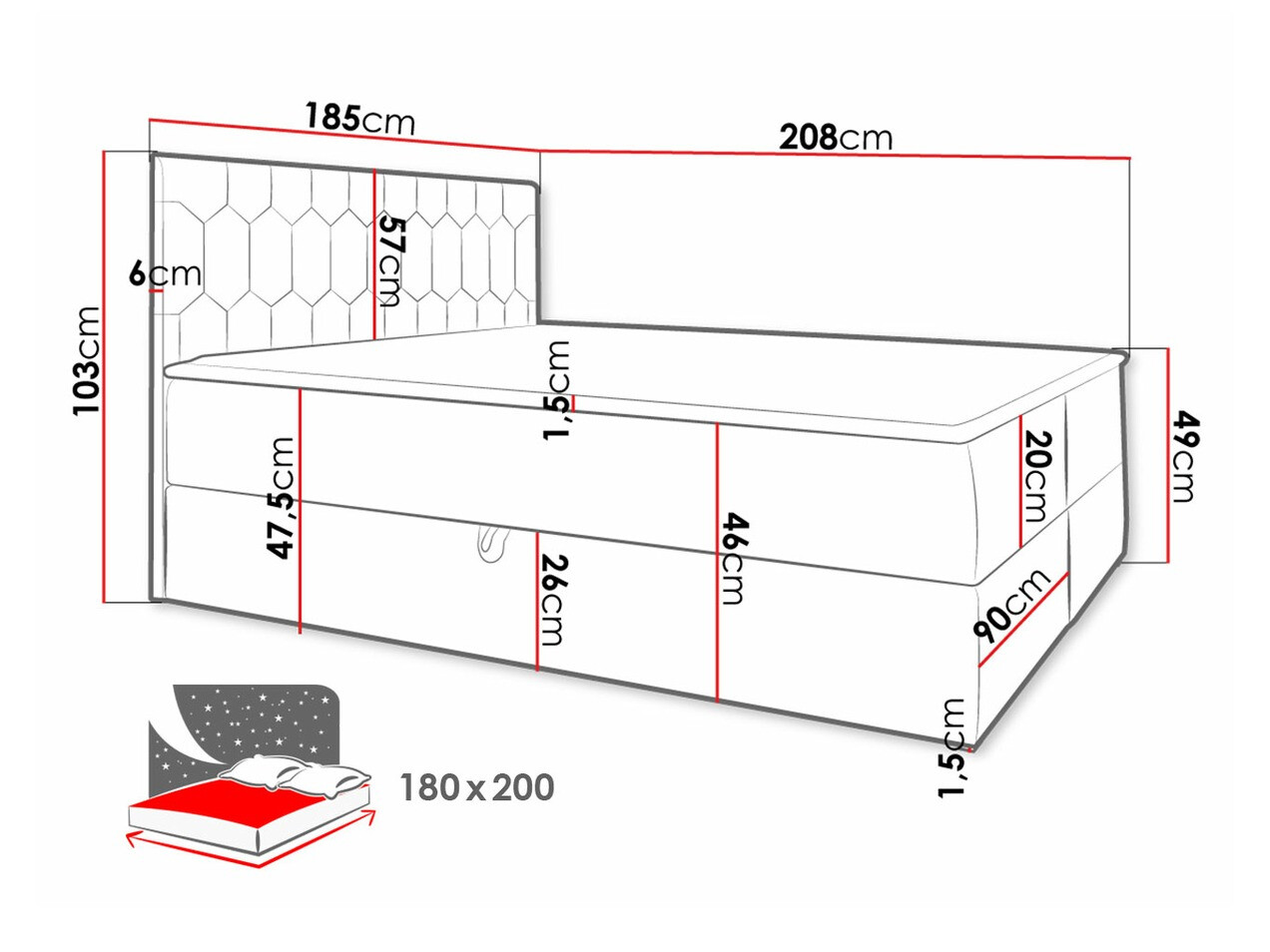 Cama continental Baltimore 181 (Fresh 1)