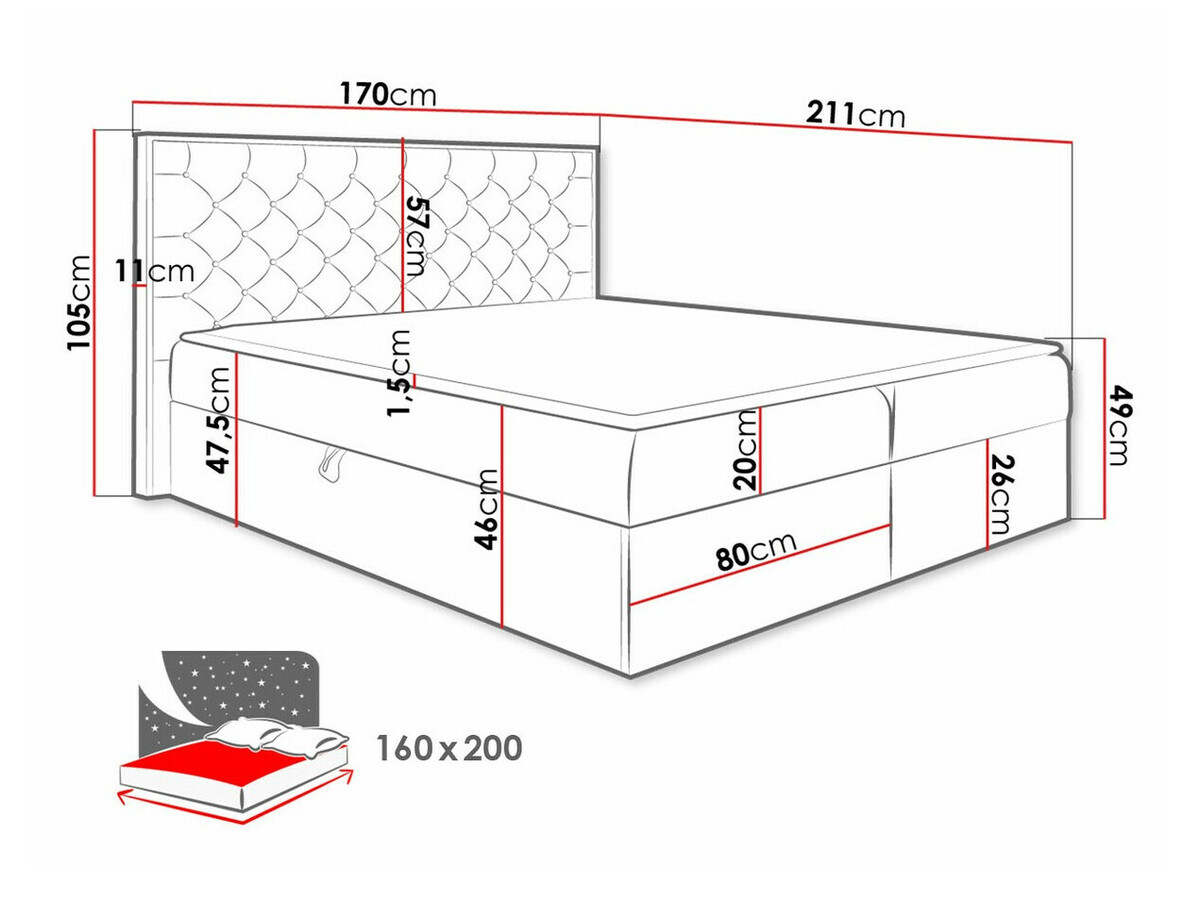 Cama continental Baltimore 182 (Roble wotan + Faro 20)