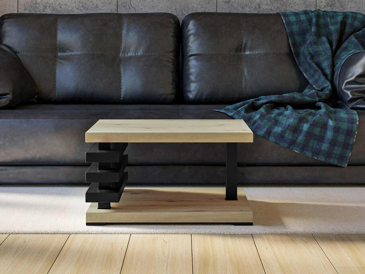 Mesa de centro Goodyear 122 (Roble Artisan + Negro)