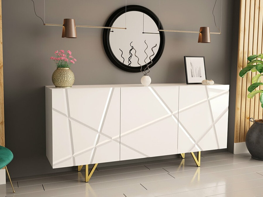 Aparador Audis (Blanco + Blanco brillante)