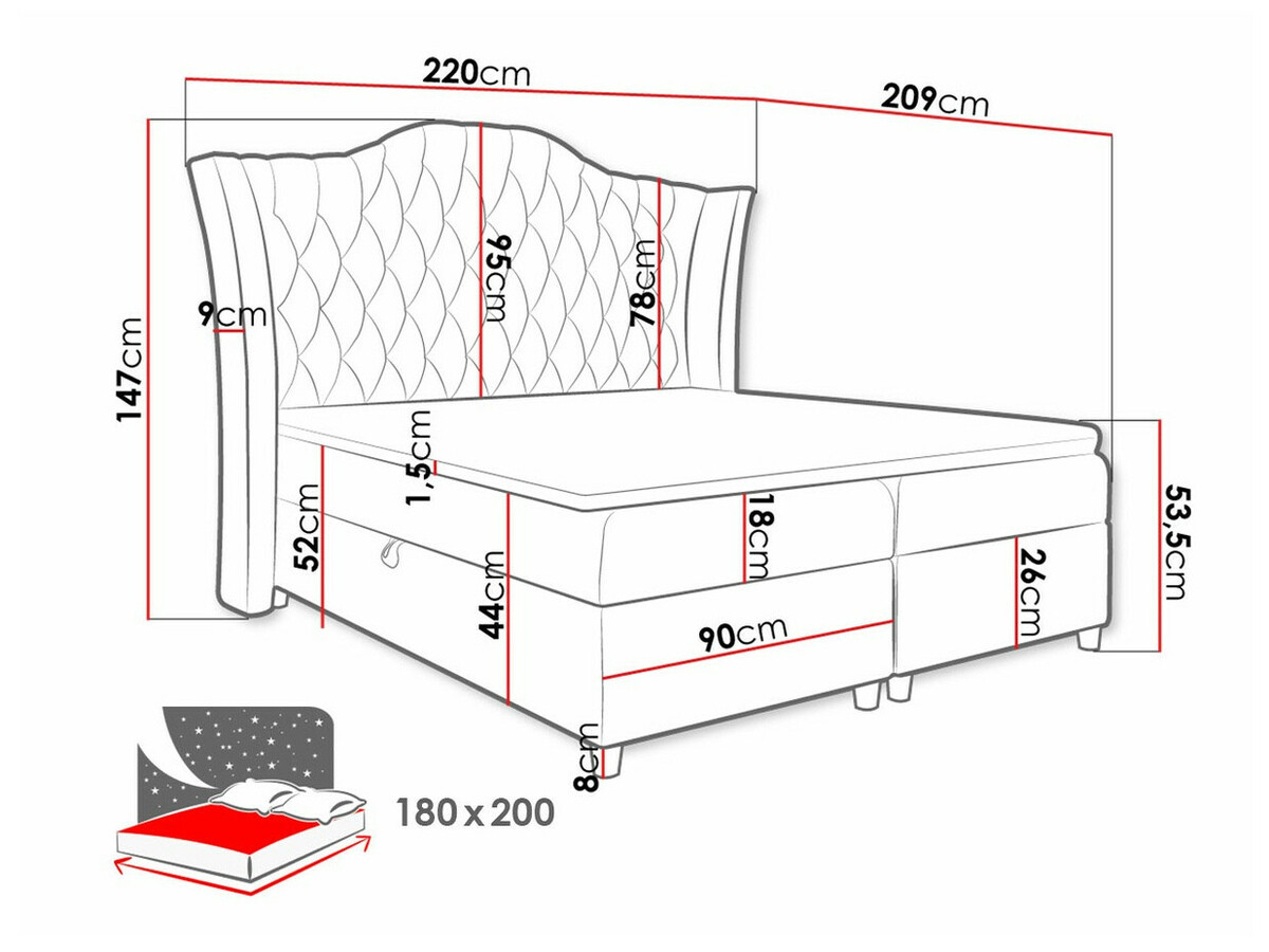 Cama continental Baltimore 183 (Fresh 8)