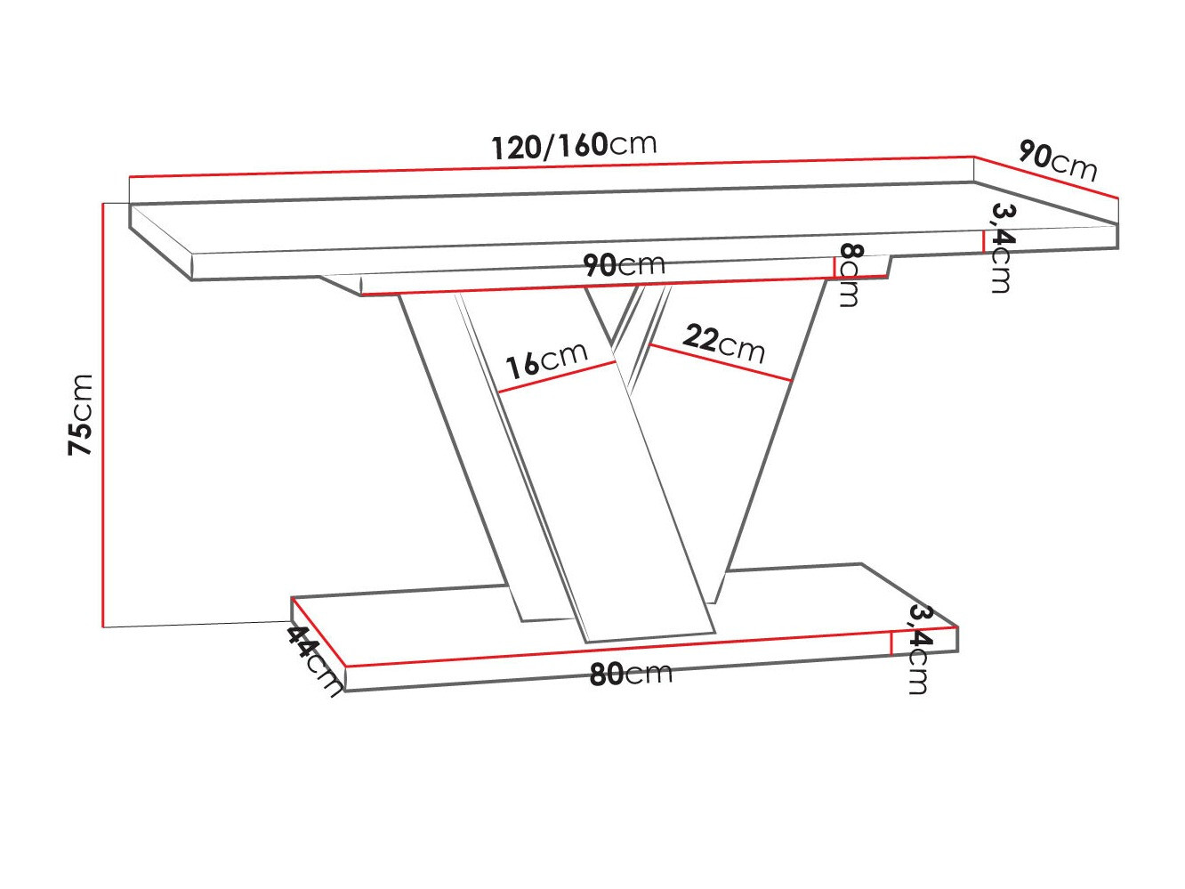 Mesa Goodyear 125 (Roble Artisan + Negro)