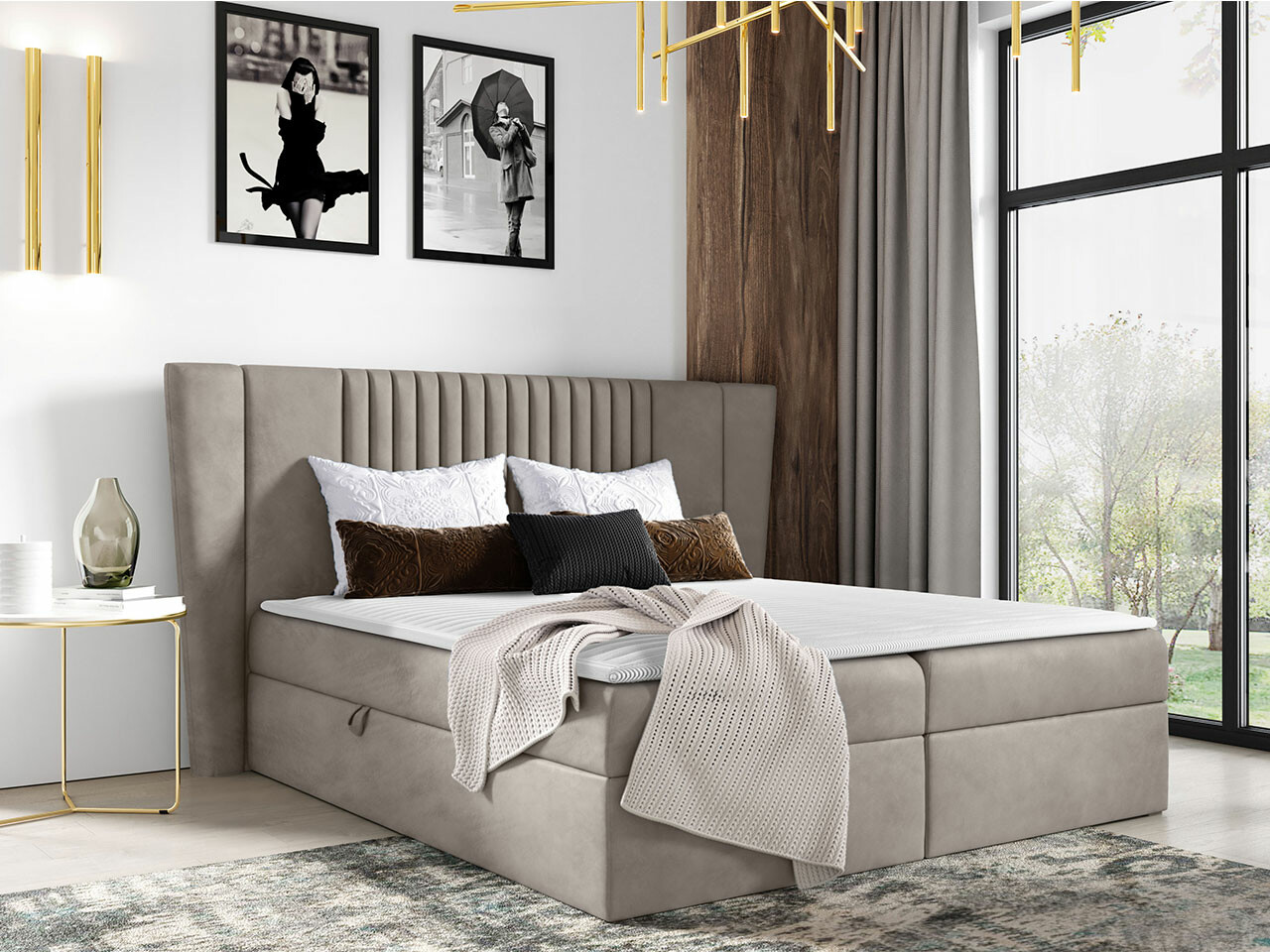 Cama continental Baltimore 184 (Magic Velvet 2209)