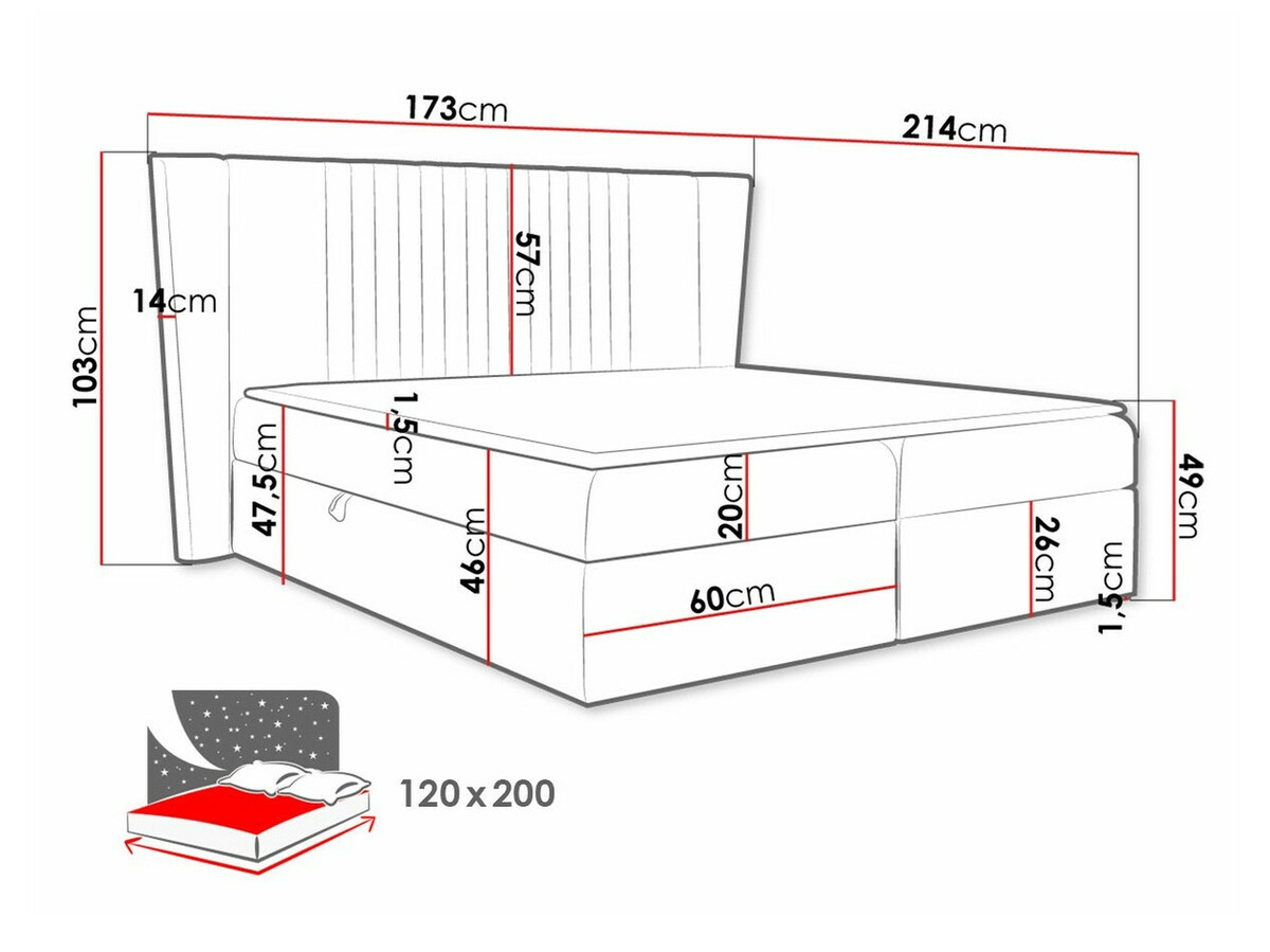 Cama continental Fenestra (Magic Velvet 2239)