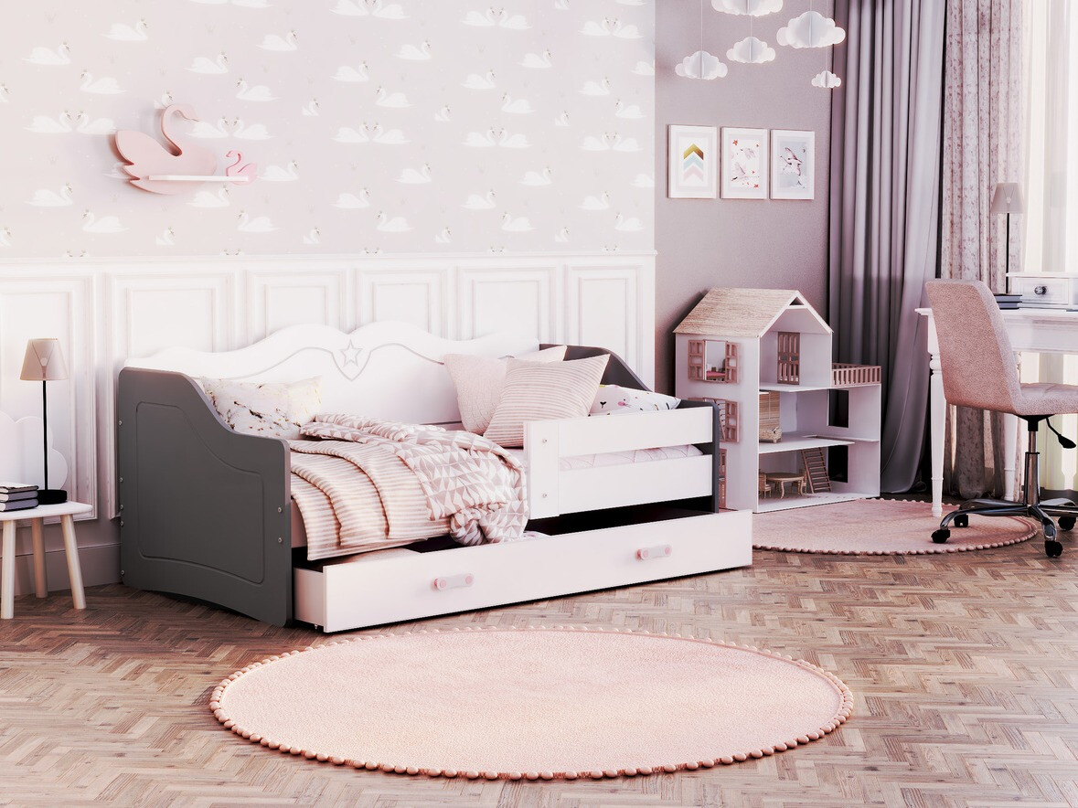 Cama Aurora 148 (Blanco + Gris)