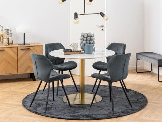 Mesa Norsica 420 (Dorado + Mármol blanco)