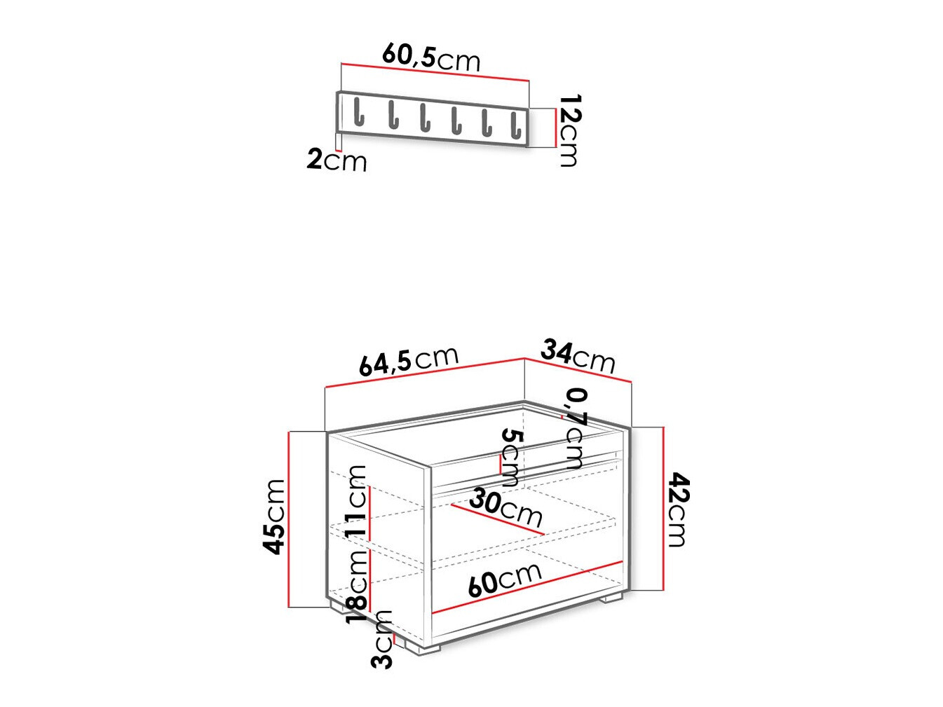 Conjunto para recibidor Comfivo 395 (Blanco + Manila 32)