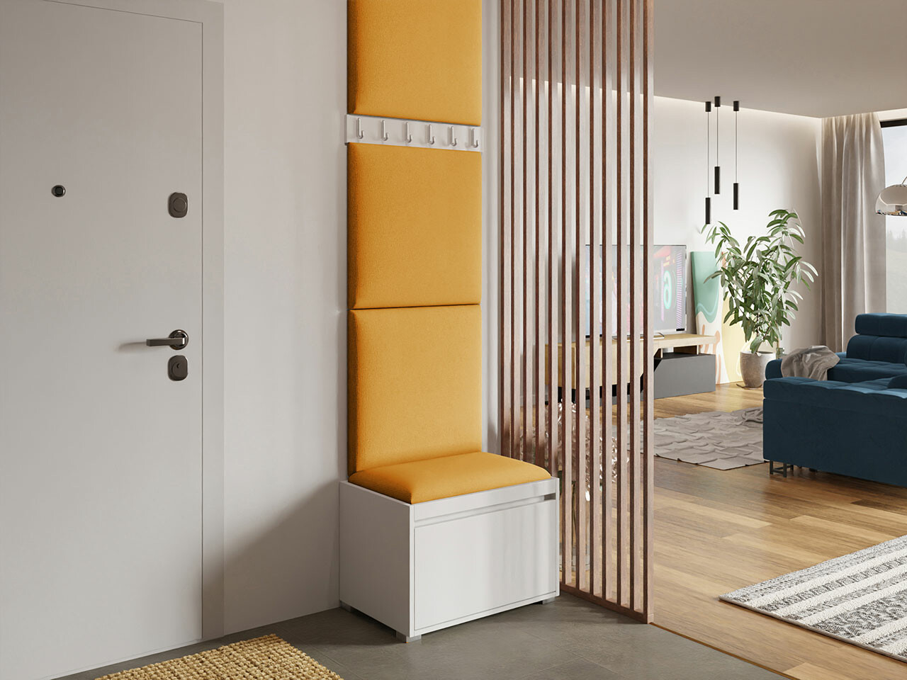 Conjunto para recibidor Comfivo Pinus IX (Blanco + Manila 32)