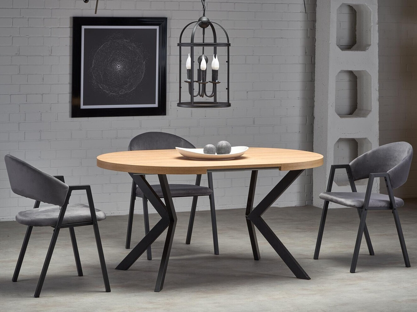 Mesa Houston 1495 (Roble dorado + Negro)