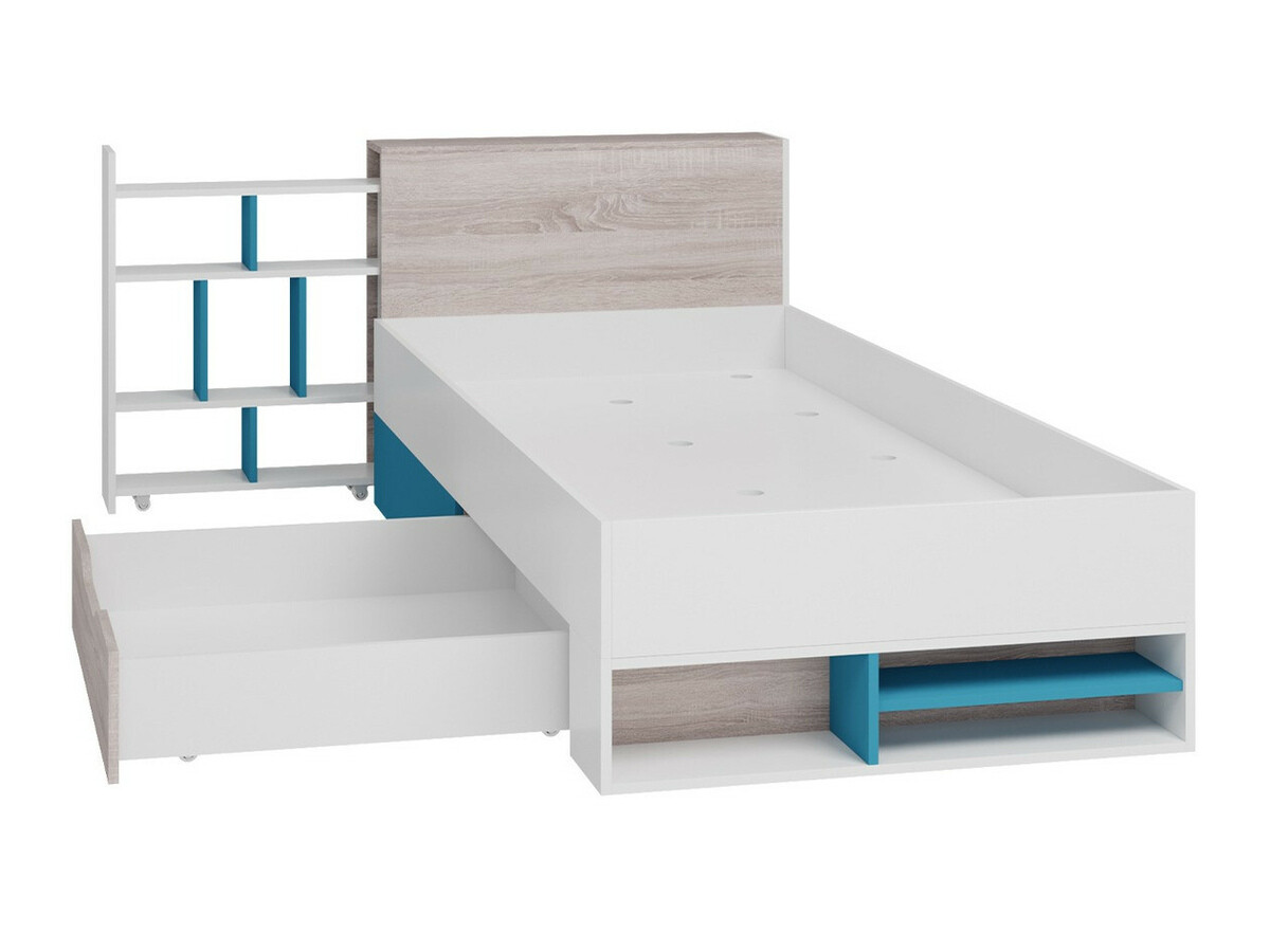 Conjunto de dormitorio infantil Camteso 115 (Negro + Roble + Beige)