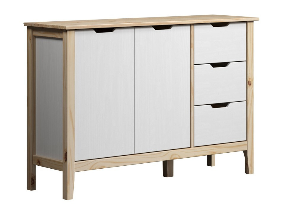 Cómoda Indianapolis 121 (Blanco + Luminoso madera)