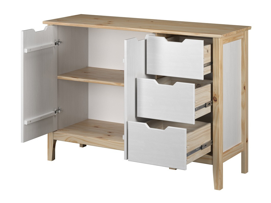 Cómoda Indianapolis 121 (Blanco + Luminoso madera)