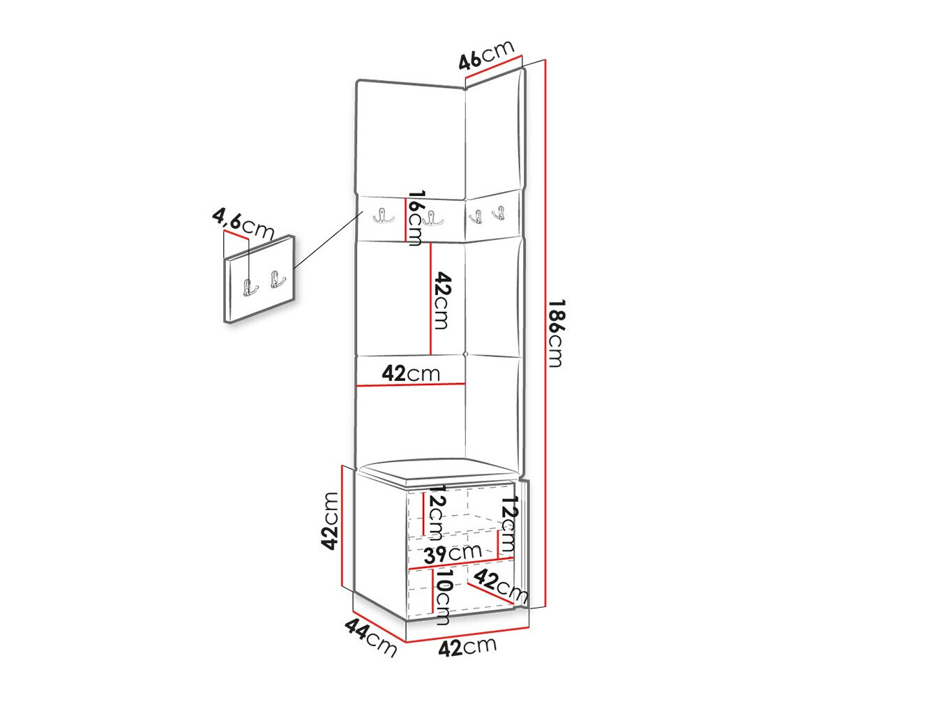 Conjunto para recibidor Hartford 347 (Blanco)