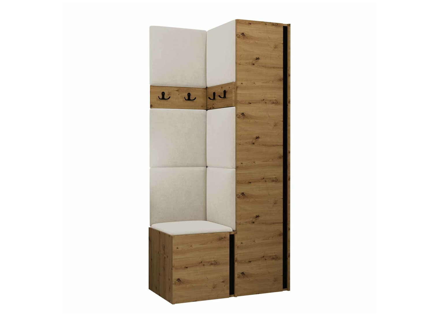 Conjunto para recibidor Hartford 348 (Roble Artisan + Negro)