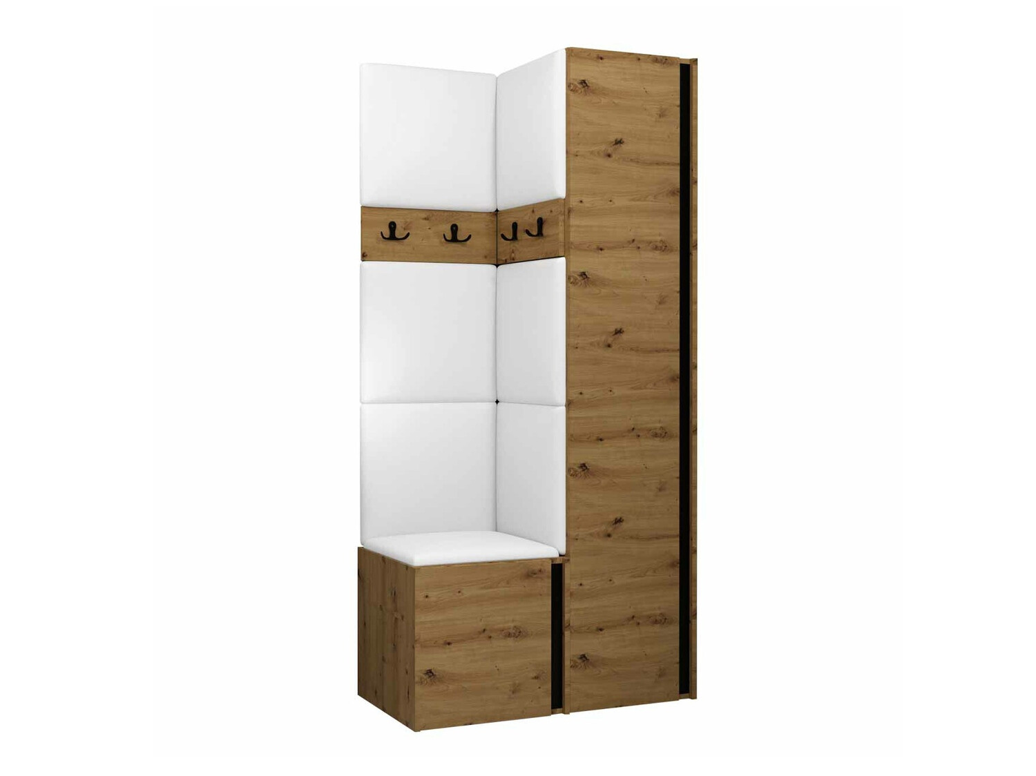 Conjunto para recibidor Pinis XXIV (Roble Artisan + Negro)