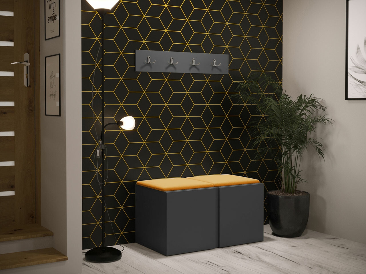 Conjunto para recibidor Hartford 275 (Grafito)