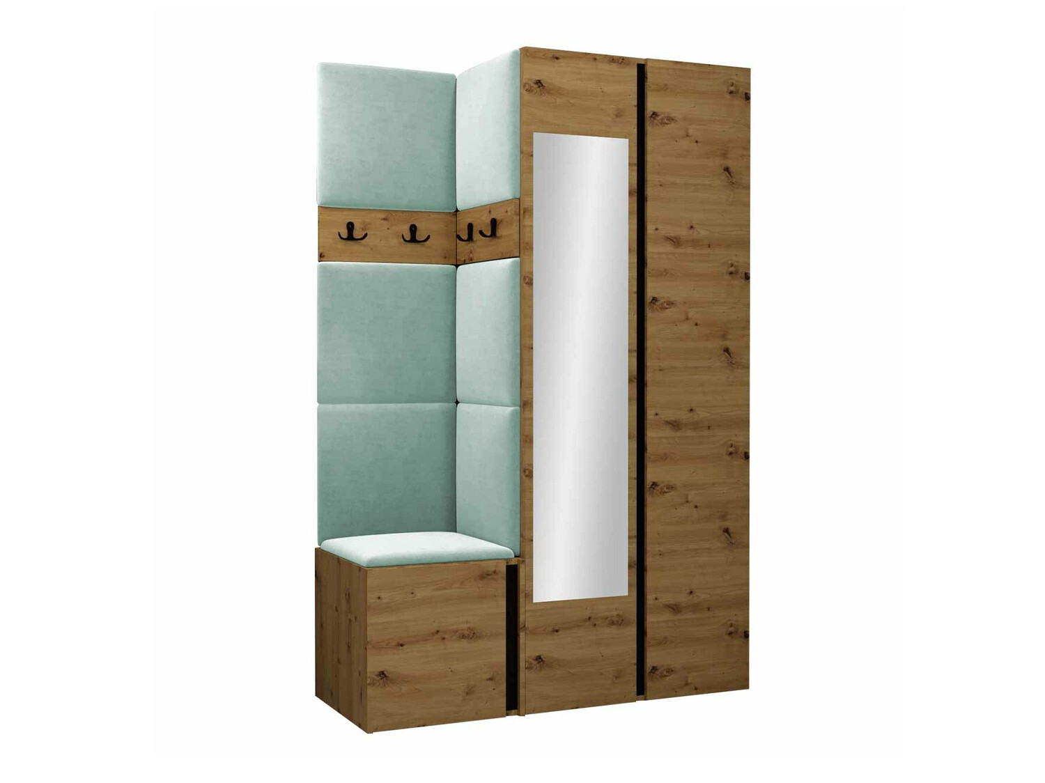 Conjunto para recibidor Hartford 350 (Roble Artisan + Negro)