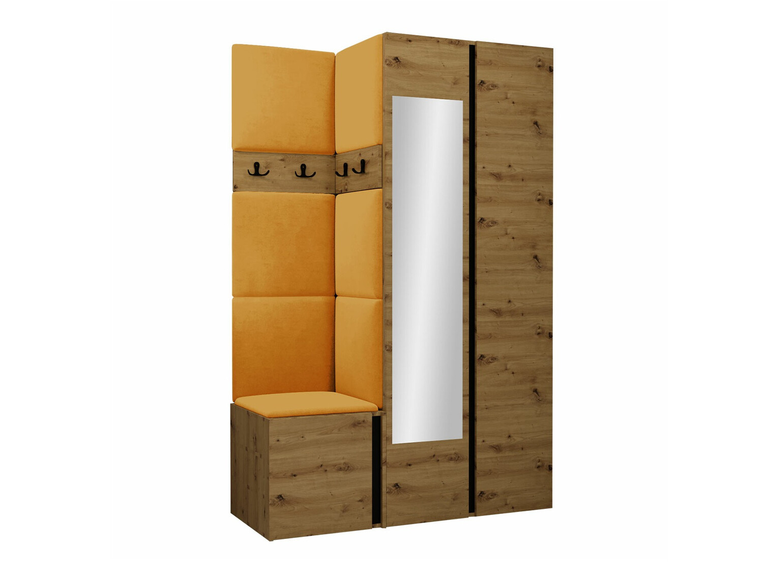 Conjunto para recibidor Hartford 350 (Roble Artisan + Negro)