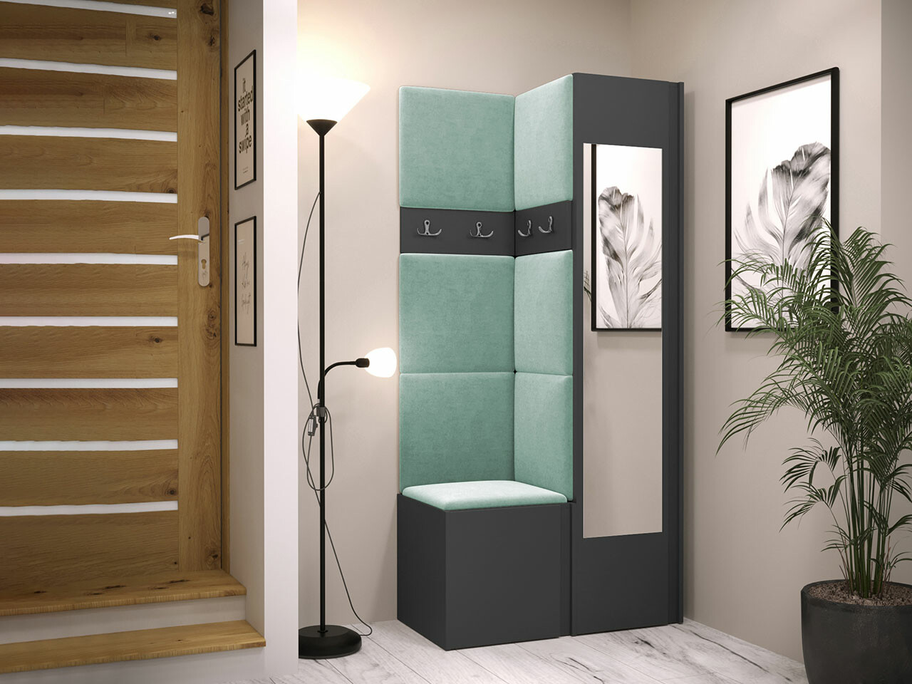 Conjunto para recibidor Hartford 354 (Grafito)