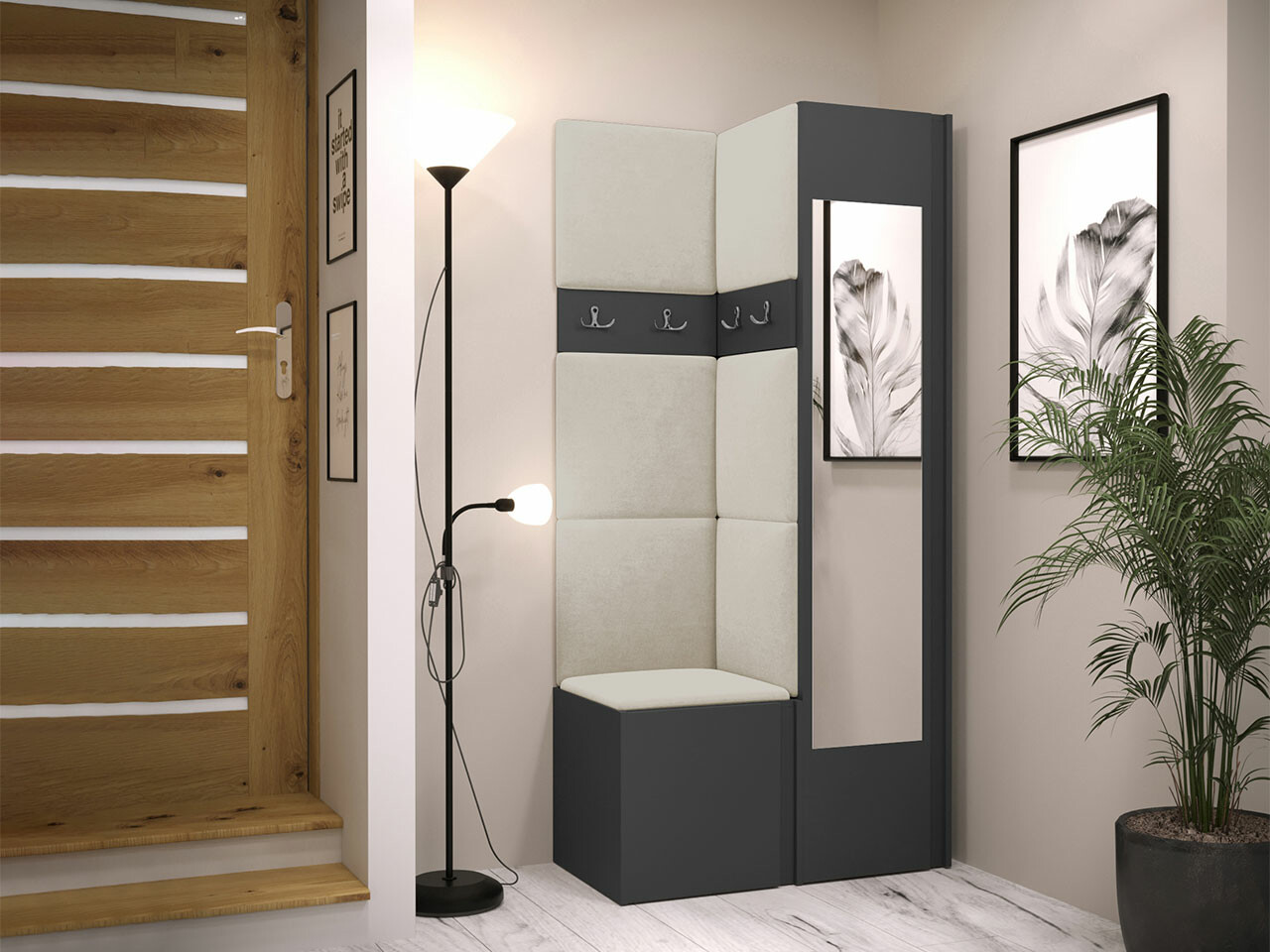 Conjunto para recibidor Hartford 354 (Grafito)