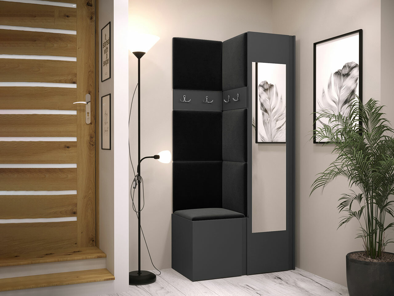 Conjunto para recibidor Hartford 354 (Grafito)