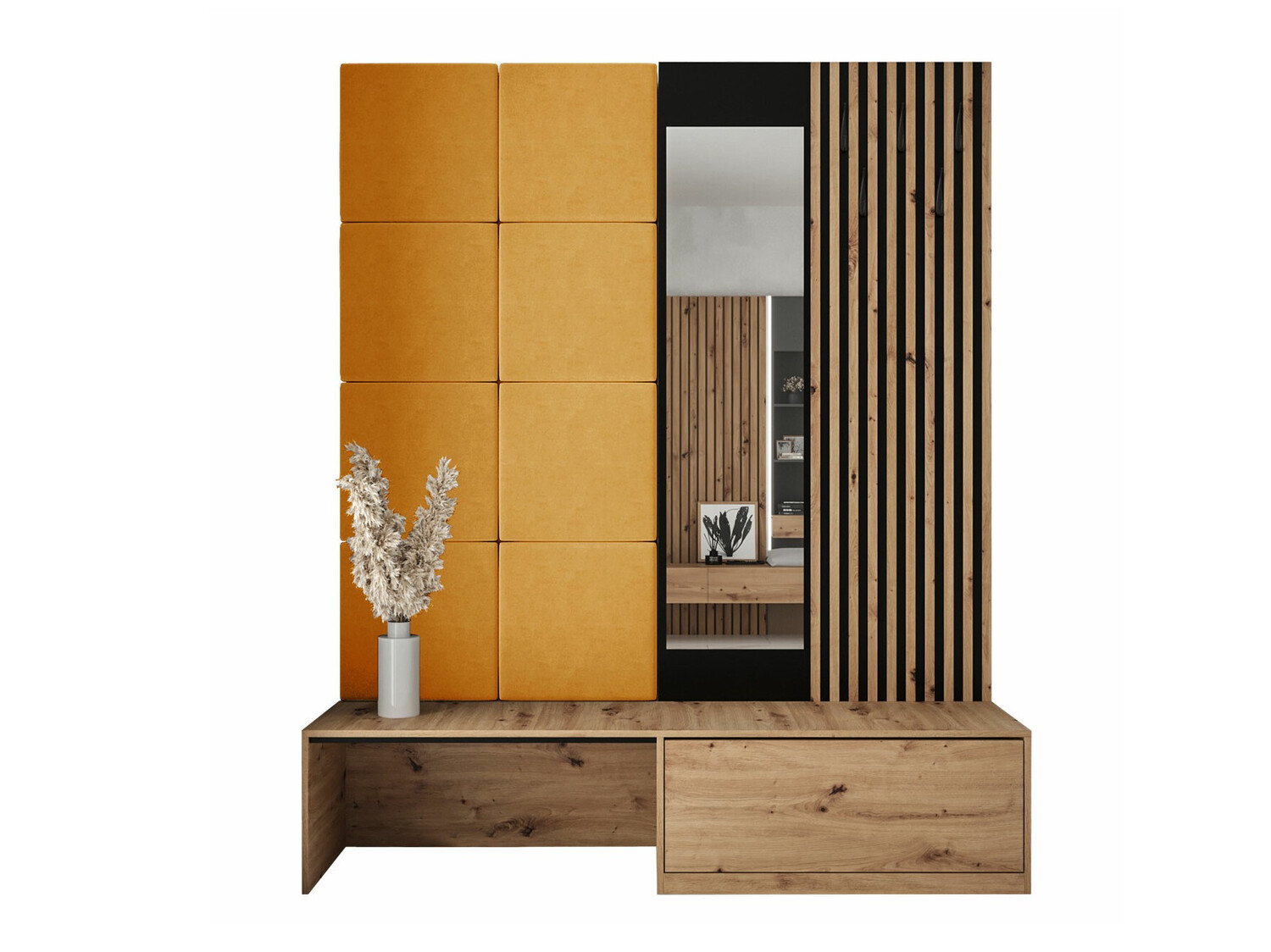 Conjunto para recibidor Fabor (Roble Artisan + Manila 32)