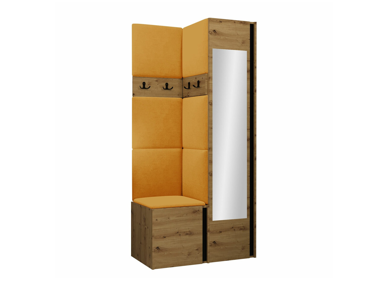 Conjunto para recibidor Hartford 354 (Roble Artisan + Negro)